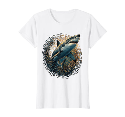 Shark Swimming Through School of Fish T-Shirt