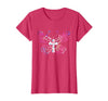 Butterfly Prayer Graphic Jesus Christian Cross Butterfly Prayer Jesus Christian Cross Floral Pattern T-Shirt - Red Heather