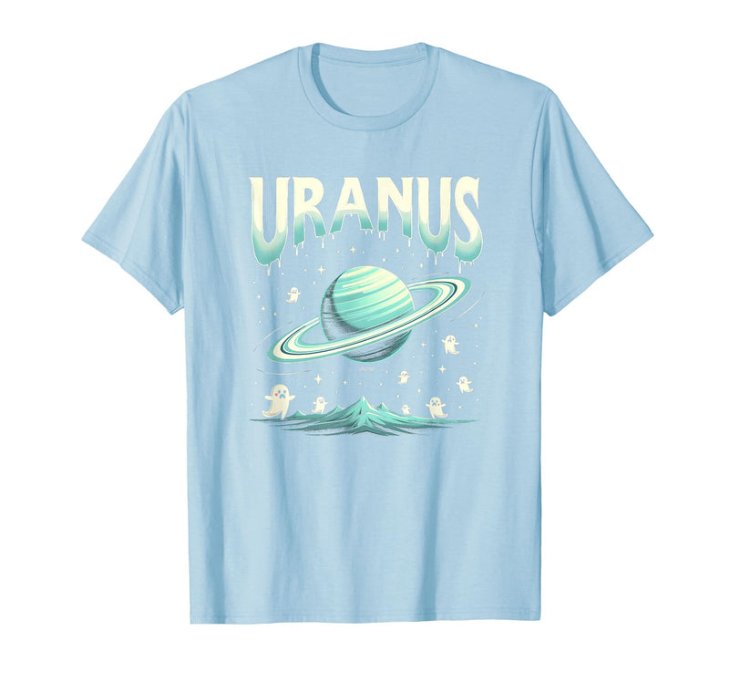 Mademark Ghost & Spirits - Ghost (99 Problems All) T-Shirt - Baby Blue-halloween Celestial Cosmic Uranus Unease