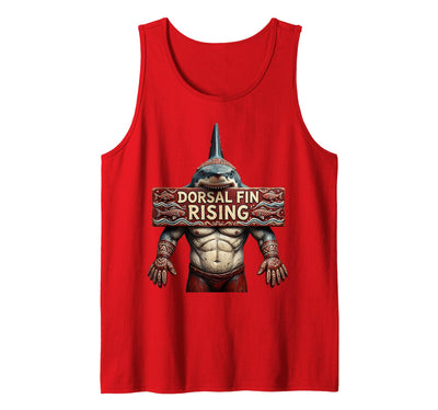 Dorsal Fin Rising Shark Men Graphic Design Tank Top