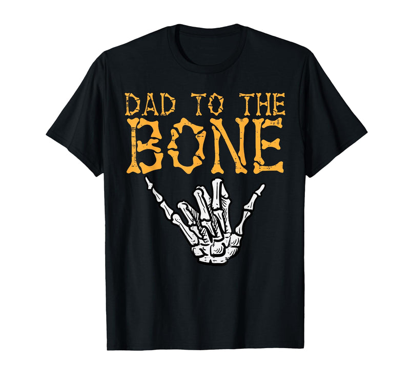 Mens Halloween Shirts For Dad Daddy Papa Men Halloween Dad to The Bone Skeleton Hand Fun Papa Costume Men T-Shirt - Black
