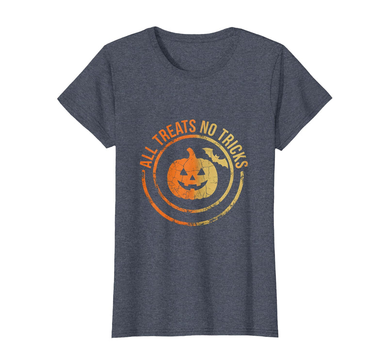 Mademark All Treats No Tricks Halloween Design T-Shirt - Heather Blue