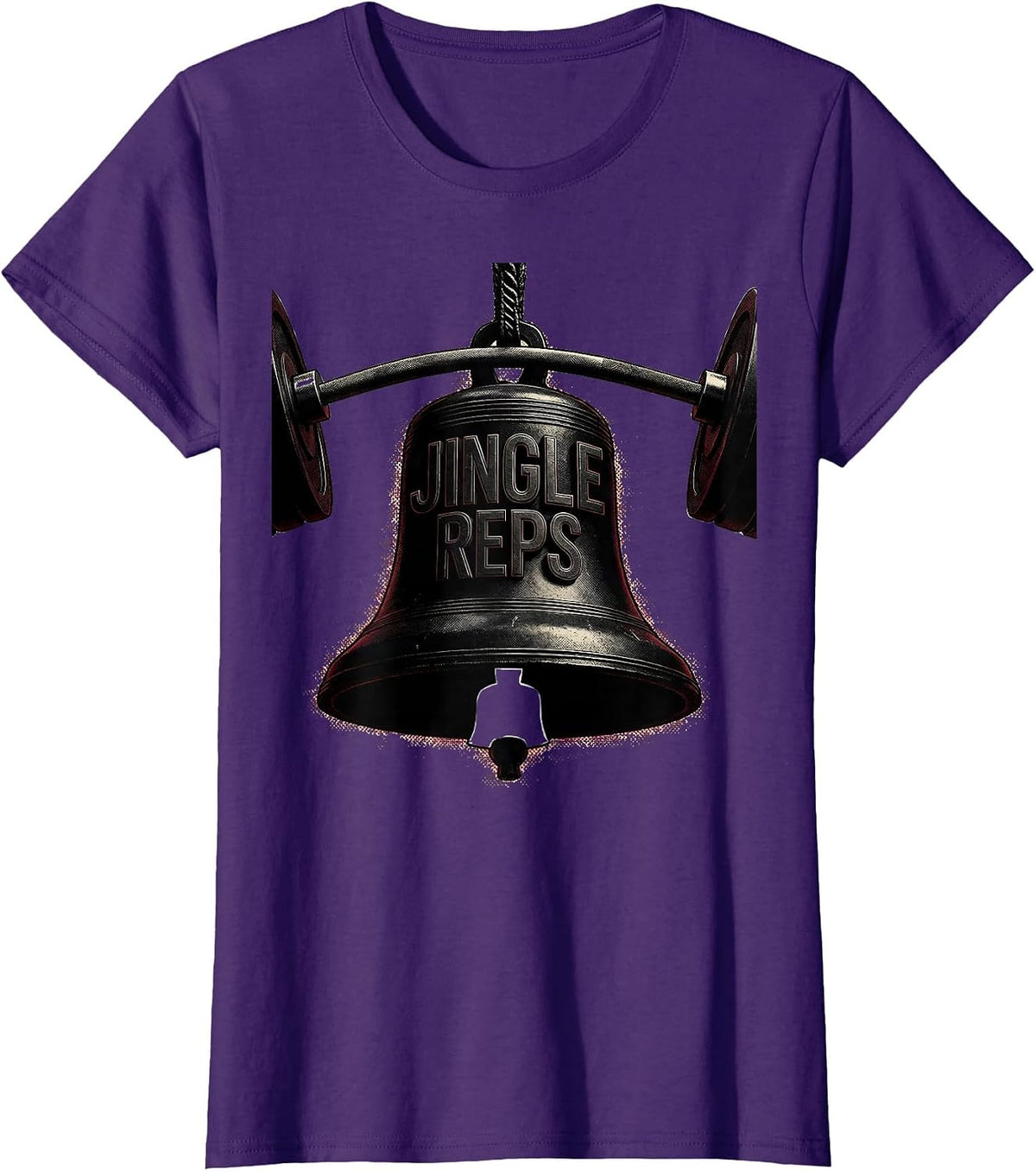 Women's Jingle Reps Blackwork Dotwork Christmas Weightlifting Gym T-Shirt - Purple