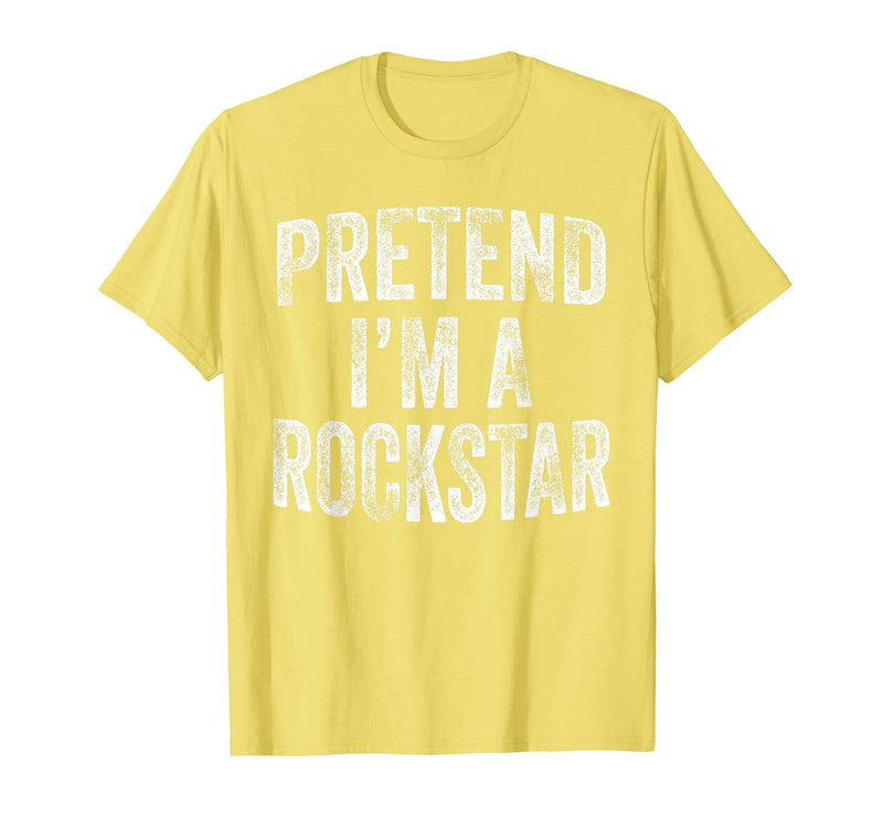 Funny Halloween Party Matching Family Costumes Tee Pretend I'm A Rockstar Costume Family Halloween Rock Star T-Shirt - Lemon