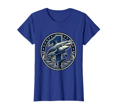 Shark Swimming Through 10 Banner 10th Birthday T-Shirt