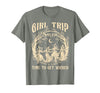 Vitage Girls Trip Salem Halloween Womens Funny Tee Retro Girls Trip Salem 1692 They Missed One Witch Halloween T-Shirt -