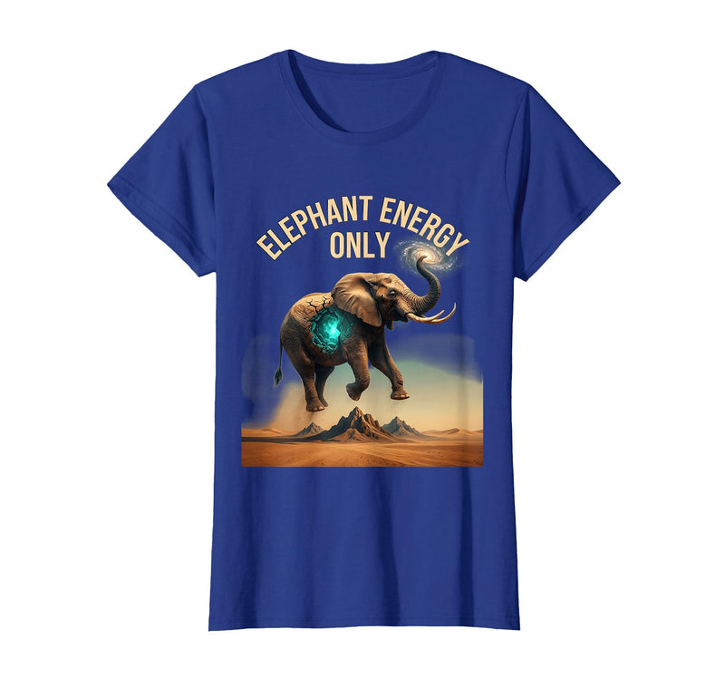 Mademark Elephant Energy Only Bold Graphic Design T-Shirt - Women - Royal Blue