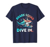 Mademark Shark Squad. Dive In. Party Animal Design T-Shirt - Navy Blue