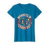 Mademark Monkeys In. Chaos Out. Punk Metal Circus Design T-Shirt - Women - Sapphire Blue