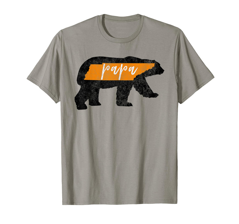 Tennessee State Flag and Home Vintage Shirt Co. Mens Papa Bear Tennessee State Flag Vintage Dad Shirt T-Shirt - Slate Grey