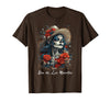 DIRHAME Dia De Los Muertos Mexican Sugar Skull Girl Halloween Dia De Los Muertos T-Shirt - Brown