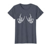 Halloween Tees for Women Men Kids Rocker Hand Sign Rock Skeleton Halloween Costume Men Women T-Shirt - Heather Blue