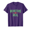 Monster Truth Wear Monsters are Real Horror Spooky Scary Halloween T-Shirt - Purple