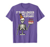 Halloween Shirts For Women Men Kids Boys Girls Its Halloween Yes My Birthday Skeleton Costume Men Women Kid T-Shirt - Purple