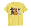 Funny Retro Australian Cattle Dog Halloween Witch Spooky Ghost Blue Heeler Pumpkin Halloween Dog Lover T-Shirt - Lemon Yellow