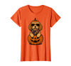 Funny Retro Maltipoo mom Halloween Spooky Cavapoo Pumpkin Halloween Doodle Dog Lover T-Shirt - Orange