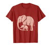 Mademark Mama Elephant Trunk Wrapped Around Baby T-Shirt - Men - Cranberry Red