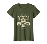 Mademark Go Bananas or Go Home Funny Monkey Design T-Shirt - Women - Olive Green