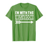 Funny Lazy & Easy Halloween Couple Costume Tee I'm with The Mushroom Halloween Costume Mushroom Halloween T-Shirt - Grass