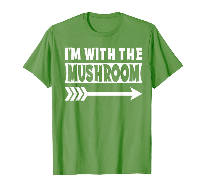 Funny Lazy & Easy Halloween Couple Costume Tee I'm with The Mushroom Halloween Costume Mushroom Halloween T-Shirt - Grass