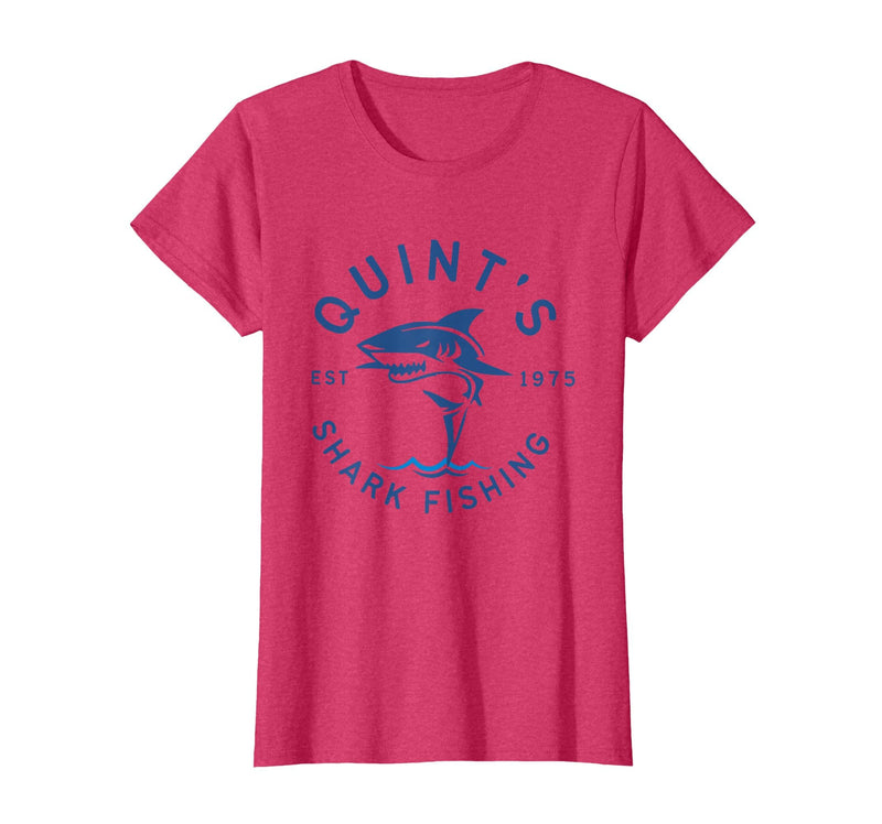 Funny Quints Shark Fishing Vintage Quint's Shark Fishing 1975 Retro T-Shirt - Red Heather