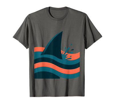Pre K Shark Fin Ocean Waves Graphic Tee T-Shirt