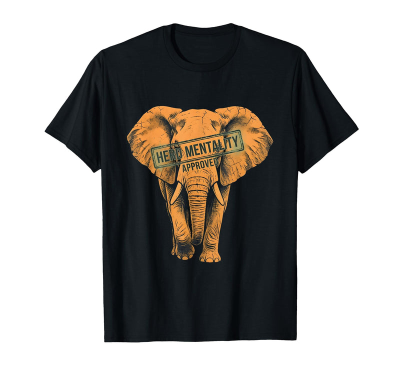Mademark Herd Mentality Approved Elephant Design T-Shirt - Men - Black