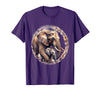 Mademark Elephant Love Gentle Trunk Embrace Wildlife Art T-Shirt - Men - Purple