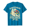 Dinosaur Trainer Halloween Vintage Dinosaur Trainer Halloween Costume Retro Dino Outline T-Shirt - Sapphire Blue
