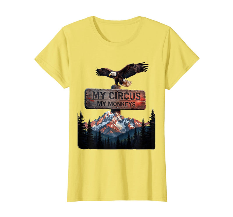 Mademark My Circus My Monkeys Funny Chaos Manager Design T-Shirt - Women - Lemon Yellow
