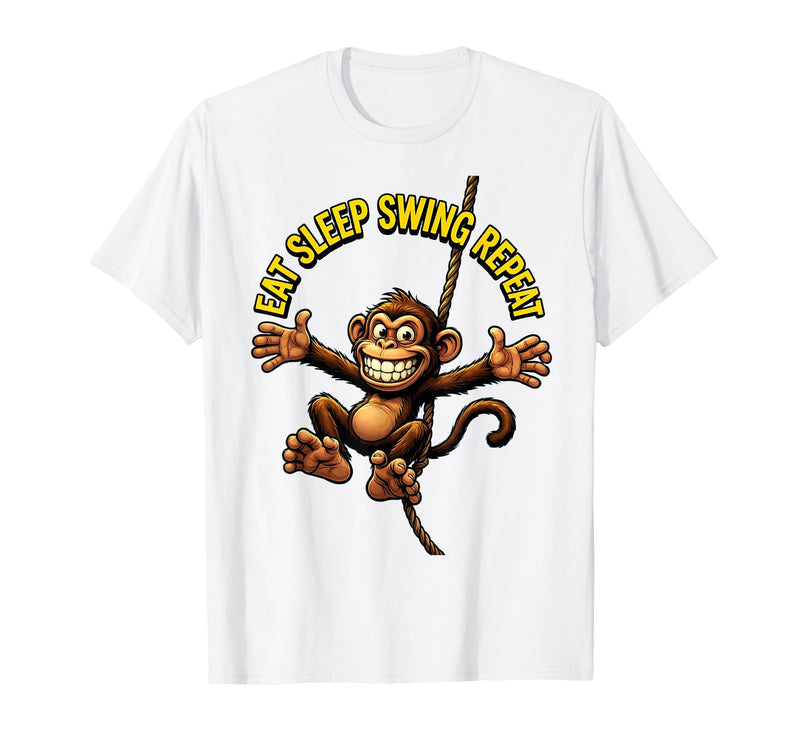 Mademark Eat Sleep Swing Repeat Monkey Graphic Design T-Shirt - Men - White