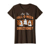Halloween Shirts For Women Men Kids Boys Girls are You Falloween Directions Funny Halloween Teacher Teach T-Shirt - Brown