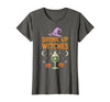 Funny Halloween Tees for Men Women Kids. Drink Up Witches Purple Hat Funny Halloween Men Women T-Shirt - Asphalt Grey