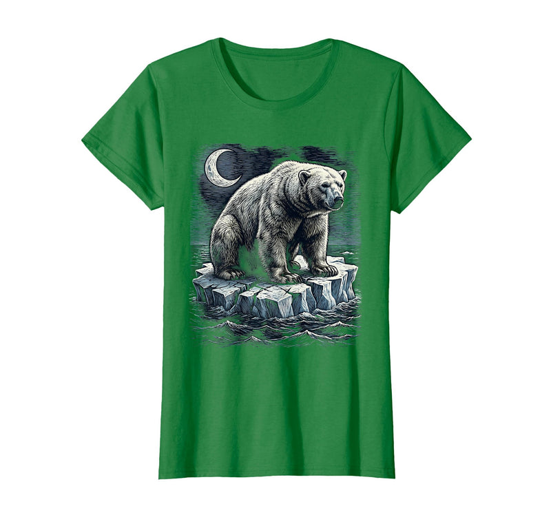 Mademark Polar Bear Lone Ice Floe Drifting Arctic Design T-Shirt - Kelly Green