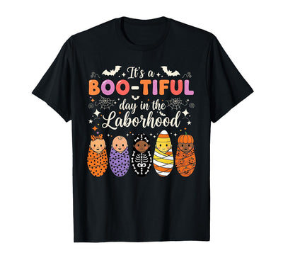 Its A Bootiful Day In The Laborhood Tee Nurse Spooky Swaddle Squad Halloween Funny Labor and Delivery T-Shirt