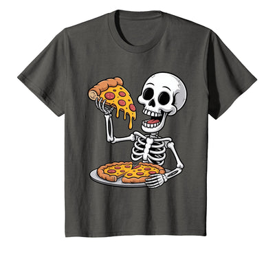 Skeleton Eating Pizza Halloween Trick or Treat Halloween Creepy Skeleton Eating Pizza Funny Trick or Treat T-Shirt