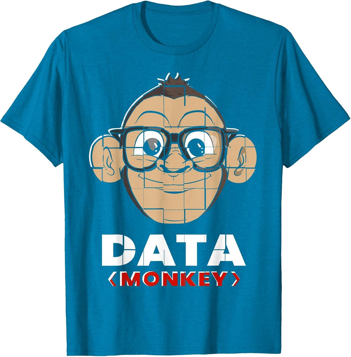 Data Monkey Data Evaluator Code Programmer T-Shirt - Sapphire Blue