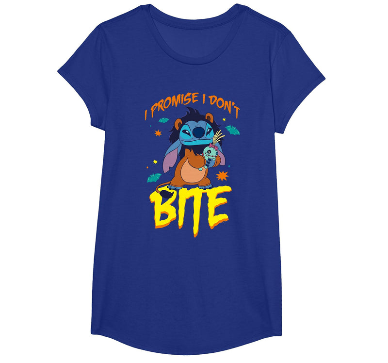 Disney Stitch Scar Costume I Promise I Don't Bite Halloween T-Shirt - Royal Blue