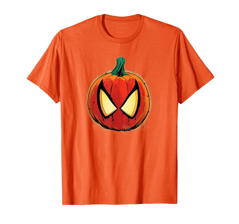Marvel Spider-Man Halloween Spooky Pumpkin Jack-o'-Lantern T-Shirt - Orange