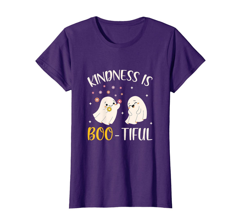 Halloween Costume Teacher Kindness is Boo Tiful Teacher Cute Ghost Halloween Costume T-Shirt - Purple