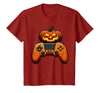 Spooky Halloween Gamers 2023 Halloween Skeleton Zombie Gaming Controllers Mummy Boys Kids T-Shirt - Cranberry Red