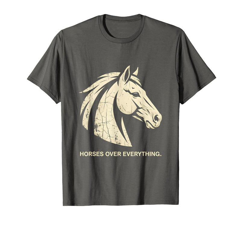 Mademark Horses Over Everything Equestrian Women Design T-Shirt - Men - Asphalt Grey