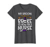 Halloween Nurse Shirts For Women Scrub Costumes My Broom Broke Now Im Nurse Funny Halloween Scrub Top Women T-Shirt - Dark