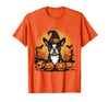 Boston Terrier Bostie Dog Halloween Designs Boston Terrier Bostie Dog Breed Pet Halloween Pumpkins T-Shirt - Orange