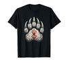 Viking Valhalla Krieger Normanne Runenkreis Götter Berserk Bear Paw Berserk Rune Rune Symbol Viking T-Shirt - Black