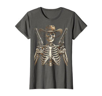 Mademark Skeleton Cowboy Pistols Halloween Graphic T-Shirt