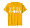Funny O-H-I-O State Skeleton Halloween Funny O-H-I-O State Skeleton Ohio Halloween Vintage Vibe Fun T-Shirt - Golden Yellow