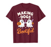 Dog Lover Spooky Grooming Groomer Attire Pet Groomer Funny Halloween Making Dogs Bootiful T-Shirt - Burgundy