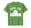 Ghoul Dad, Halloween Daddy Ghost Father of Two Ghost Girls T-Shirt - Grass Green