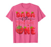 Kawaii Strawberry 1St Birthday Matching Dada of The Berry Sweet One Strawberry First Birthday T-Shirt - Pink Heather